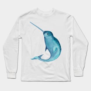 Blue Narwhal Long Sleeve T-Shirt